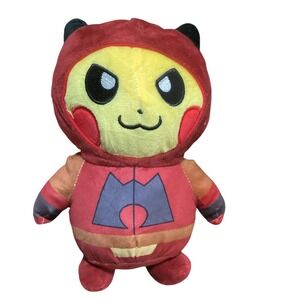 Pokemon Pikachu Red Hooded Firefighter Plush Stuffed Toy 8"